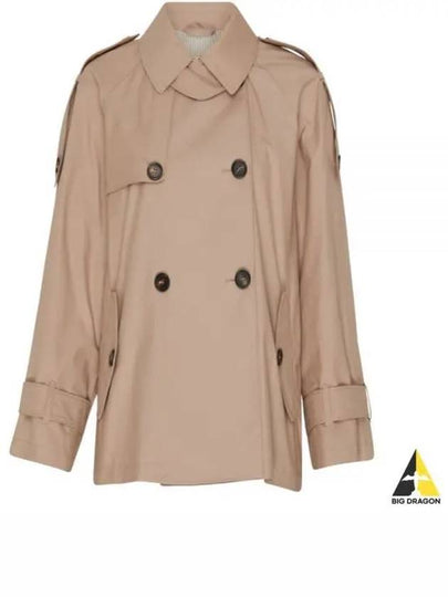 DTrench Double Breasted Short Trench Coat Brown - MAX MARA - BALAAN 2