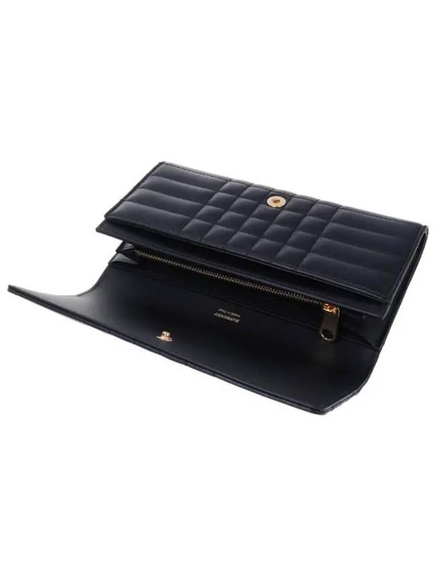 Lola Continental Quilted Leather Long Wallet Black - BURBERRY - BALAAN 5