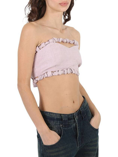 Ganni Ladies Light Lilac Hemp Strapless Crop Top, Brand Size 38 (US Size 4) - GANNI - BALAAN 2