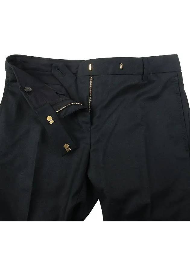 Twill Low Rise Cigarette Straight Pants Black - THOM BROWNE - BALAAN 4