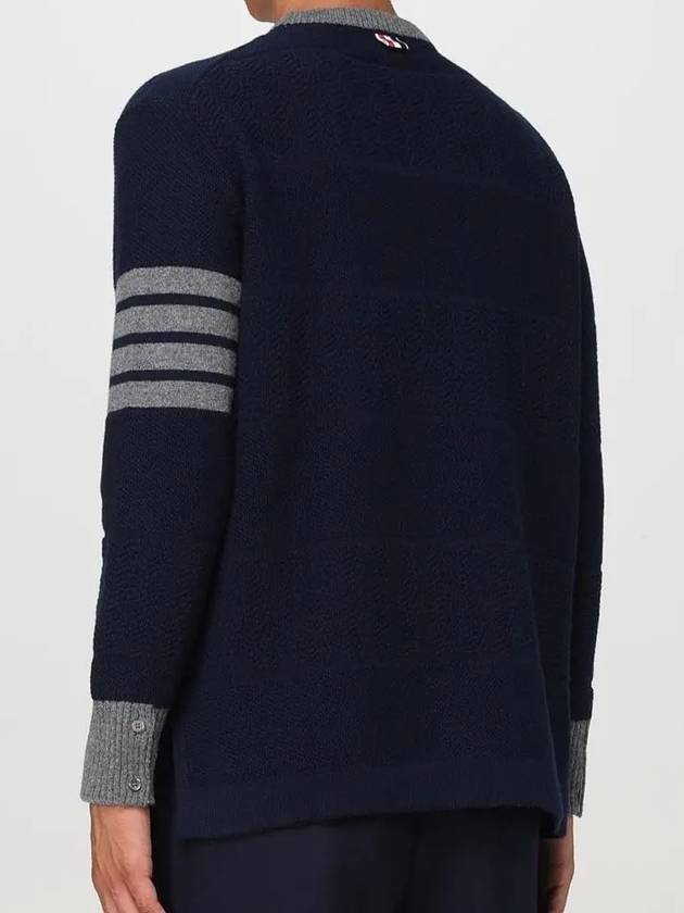 4 Bar Stripe Crewneck Knit Top Navy - THOM BROWNE - BALAAN 4