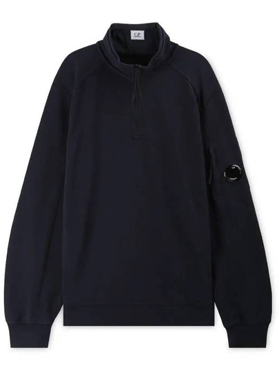 Men's Lens Wappen Fleece Half Zip Up Sweatshirt Navy - CP COMPANY - BALAAN 2