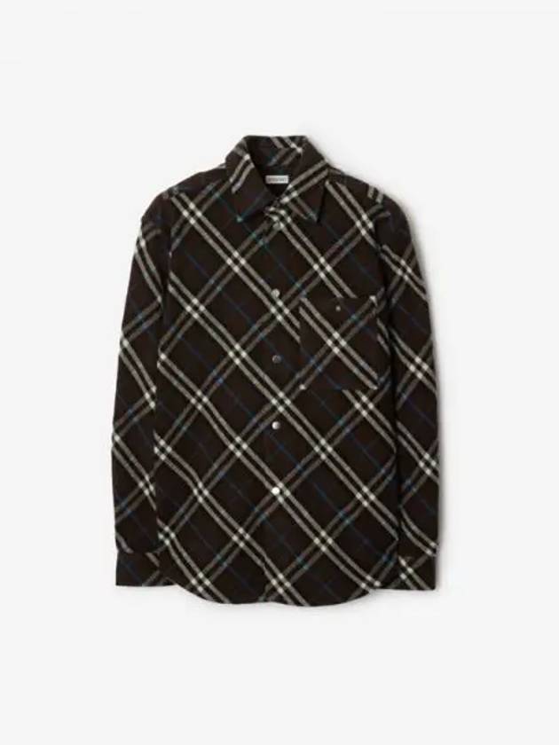 Check Wool Long Sleeve Shirt Snug - BURBERRY - BALAAN 2