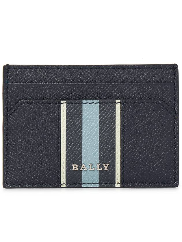 bar Leather Business Card Holder Midnight Blue Light Blue - BALLY - BALAAN 2