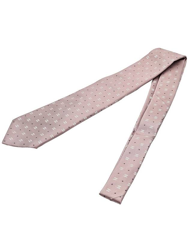 Chaenl pink CC logo silk tie - CHANEL - BALAAN 4