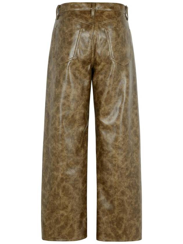 Agolde Brown Recycled Leather Blend Trousers - AGOLDE - BALAAN 3