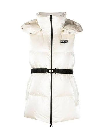 ALLORO logo padded vest cream VDDV95236K0001 CRS - DUVETICA - BALAAN 1