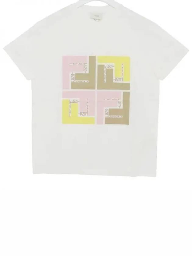 Kids Square FF Short Sleeve T-Shirt White - FENDI - BALAAN 2