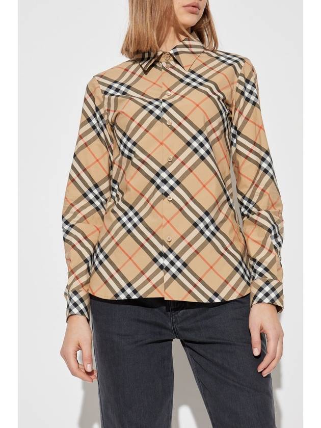 Burberry Checkered Shirt, Women's, Beige - BURBERRY - BALAAN 3