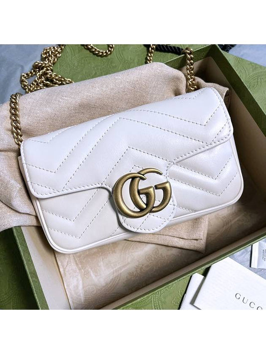 GG Marmont Matelasse Leather Super Mini Bag White - GUCCI - BALAAN 2