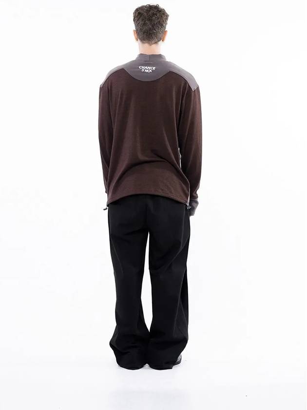 Men s M243MT03BR Circular Reverse Sleeve Half Neck Sweatshirt Brown - CHANCE'S NOI - BALAAN 6