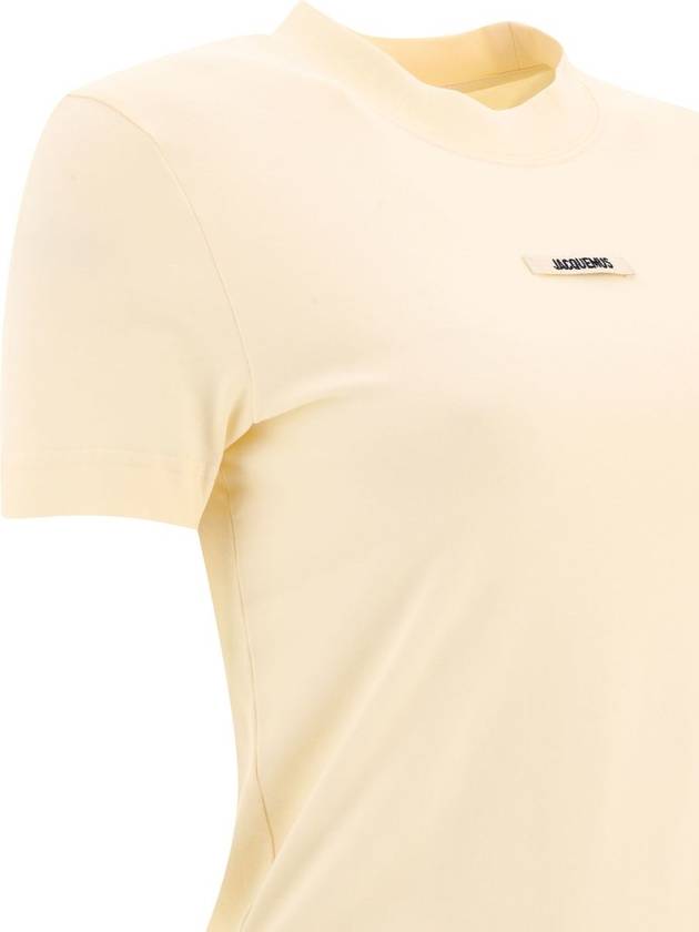 Le Gros Grain Short Sleeve T-Shirt Light Beige - JACQUEMUS - BALAAN 5