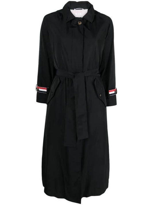 Poly Twill Car Single Coat Black - THOM BROWNE - BALAAN 1