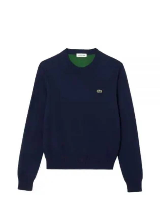 Cotton Crew Neck Knit Top Navy - LACOSTE - BALAAN 2