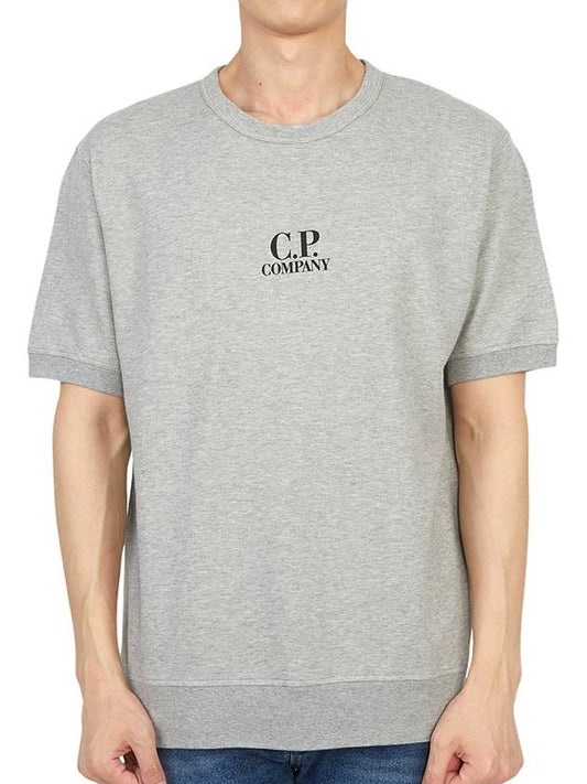 Men's Logo Print Crew Neck Cotton Short Sleeve T-Shirt Grey - CP COMPANY - BALAAN 2