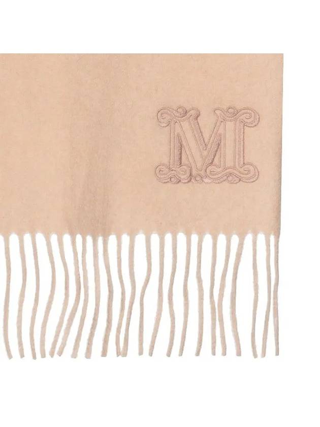 Wsdalia Embroidered Logo Cashmere Scarf Pink - MAX MARA - BALAAN 4