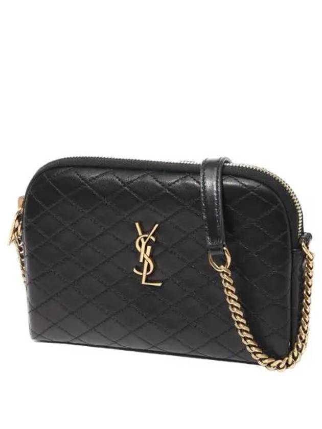 Gaby Quilted Lambskin Chain Cross Bag Black - SAINT LAURENT - BALAAN 2