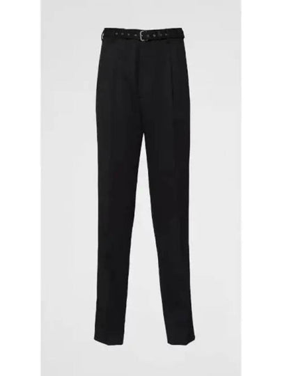 Wool Straight Pants Black - PRADA - BALAAN 2