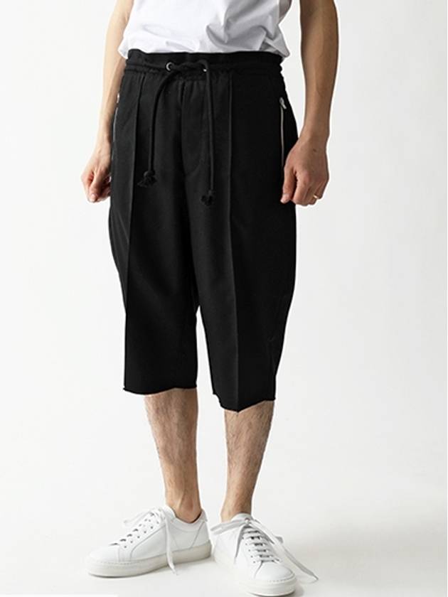 Stitched Wide Leg Drawstring Shorts Black - MAISON MARGIELA - BALAAN 4