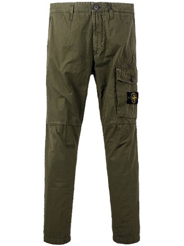 Men's Wappen Patch Cargo Straight Pants Green - STONE ISLAND - BALAAN 2