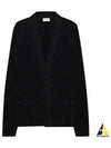 Lurex Ribbed Wool Cashmere Cardigan Black - SAINT LAURENT - BALAAN 2