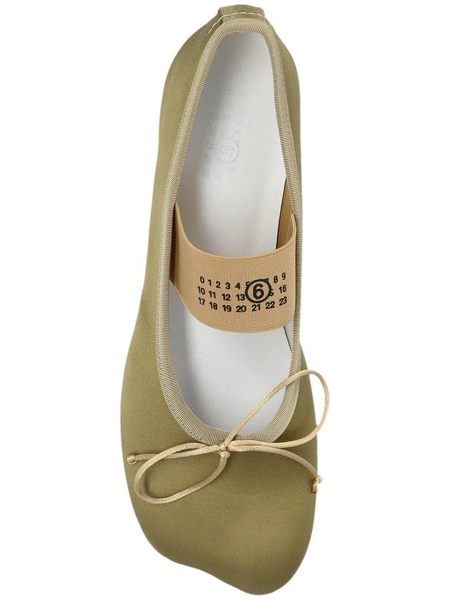 MM6 Maison Margiela Ballet Flats With Logo, Women's, Green - MAISON MARGIELA - BALAAN 6