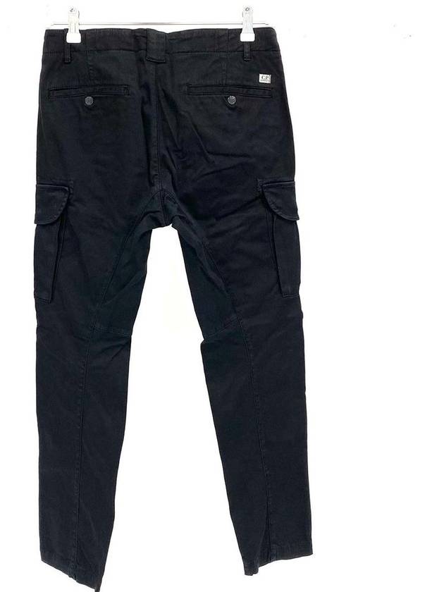 Lens Patch Stretch Satin Cargo Straight Pants Black - CP COMPANY - BALAAN 4