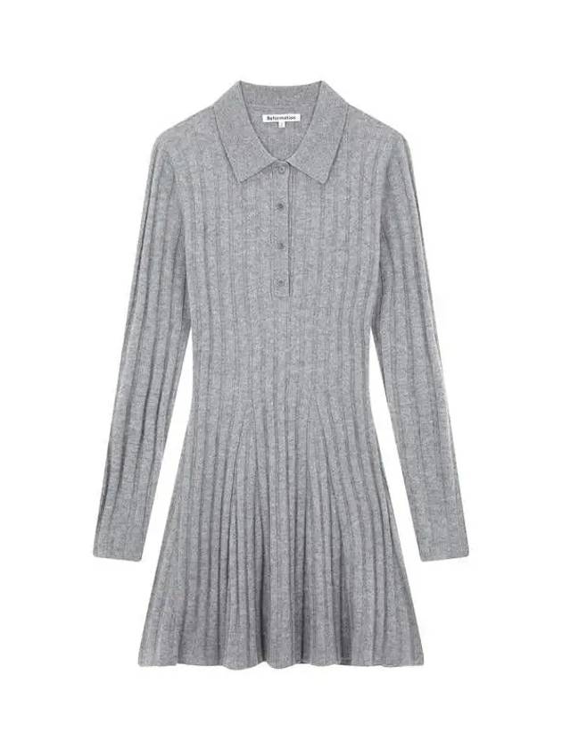 Cashmere Chunky Ribbed Mini Dress Melange Gray - REFORMATION - BALAAN 1