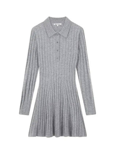 Cashmere Chunky Ribbed Mini Dress Melange Gray - REFORMATION - BALAAN 1