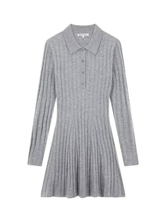 Cashmere Chunky Ribbed Mini Dress Melange Gray - REFORMATION - BALAAN 1