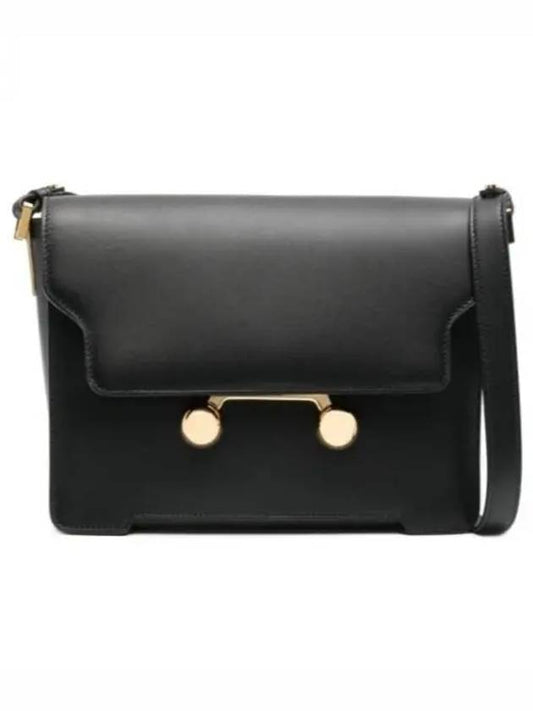 Trunkaroo Medium Leather Shoulder Bag Black - MARNI - BALAAN 2