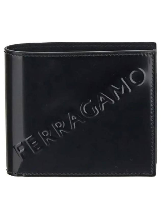 Logo Leather Half Wallet Black - SALVATORE FERRAGAMO - BALAAN 2