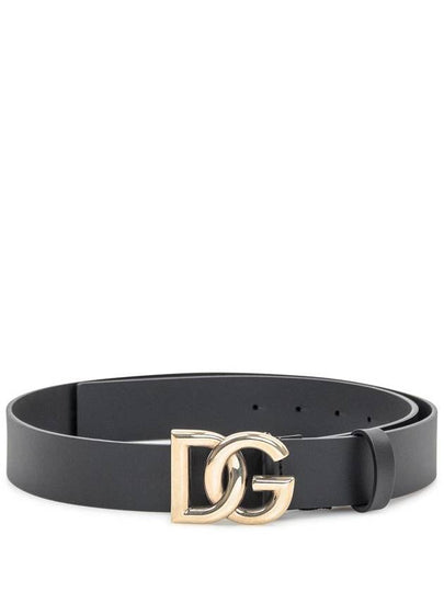 Logo Leather Belt Black Gold - DOLCE&GABBANA - BALAAN 2