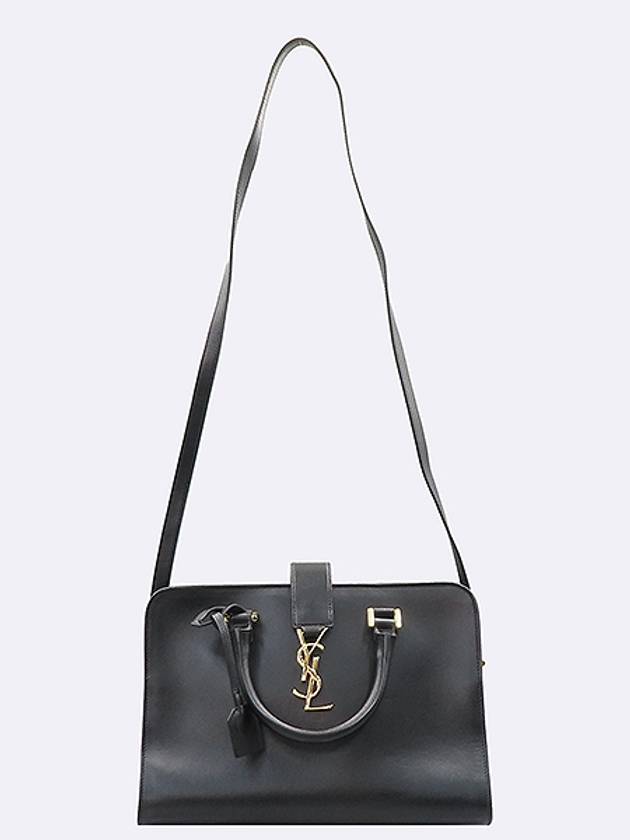 PARIS 472469 Black Leather Cabas Gold Logo Tote Bag Shoulder Strap 2WAY - SAINT LAURENT - BALAAN 4