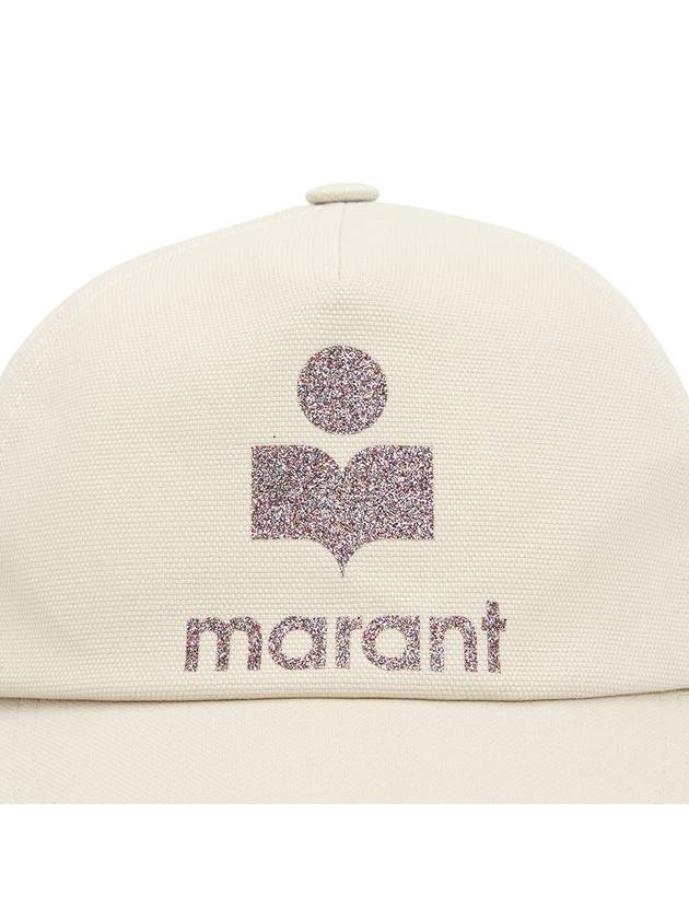 Tyron Glitter Logo Ball Cap Beige - ISABEL MARANT - BALAAN 7