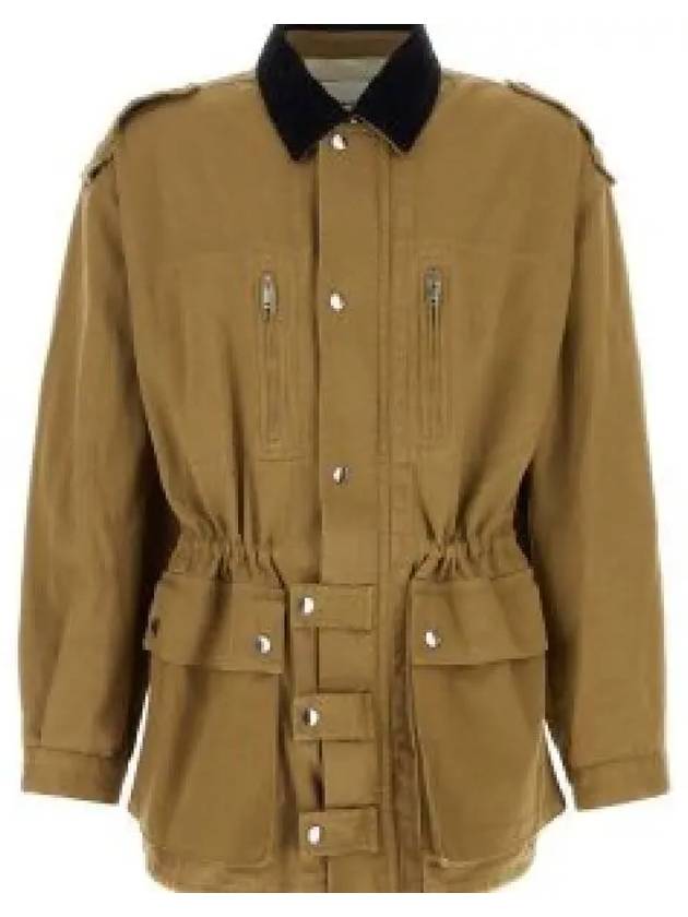 Eloan Cotton Single Coat Khaki - ISABEL MARANT - BALAAN 2