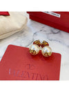 V Logo Earrings Gold - VALENTINO - BALAAN 3