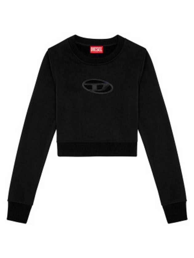 F Slimmy Cutout Logo Crop Sweatshirt Black - DIESEL - BALAAN 6