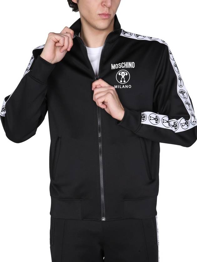 logo zip-up track jacket black - MOSCHINO - BALAAN 5