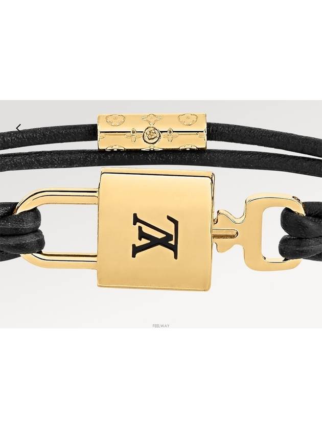 LV Padlock Bracelet Gold Black - LOUIS VUITTON - BALAAN 5