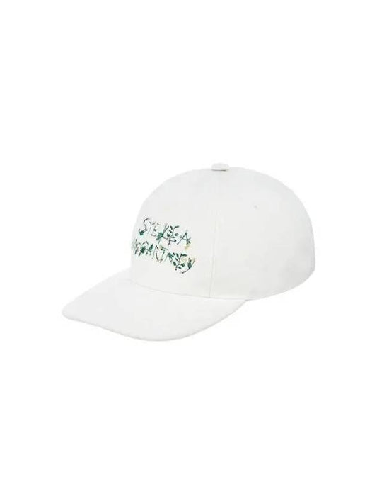Flower logo embroidered baseball cap white - STELLA MCCARTNEY - BALAAN 1