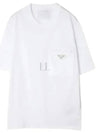 Nylon Pocket Cotton Short Sleeve T-Shirt White - PRADA - BALAAN 2