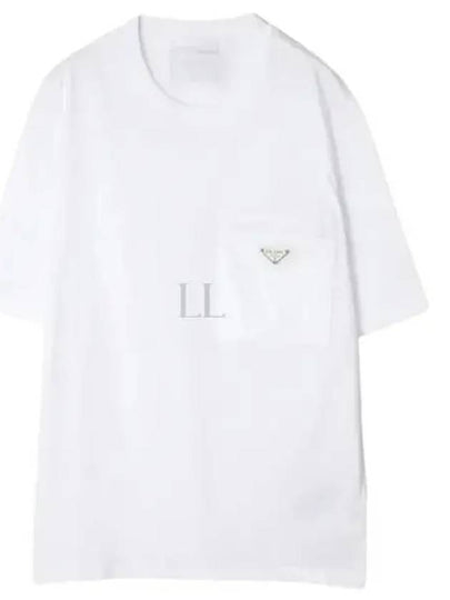 Nylon Pocket Cotton Short Sleeve T-Shirt White - PRADA - BALAAN 2