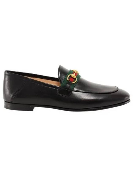 Women's Web Horsebit Leather Loafers Black - GUCCI - BALAAN 2