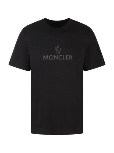 Logo Cotton Short Sleeve T-Shirt Black - MONCLER - BALAAN 1