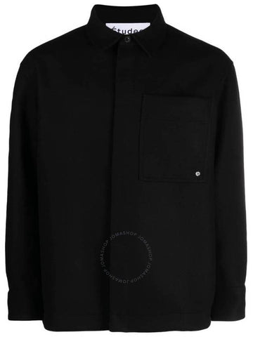 Etudes Black Picture Wool-Blend Shirt, Brand Size 52 (US Size 42) - ETUDES - BALAAN 1