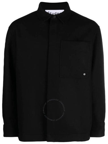 Etudes Black Picture Wool-Blend Shirt, Brand Size 52 (US Size 42) - ETUDES - BALAAN 1