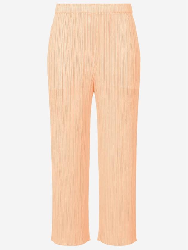 Pleated Straight Pants Orange - ISSEY MIYAKE - BALAAN 2