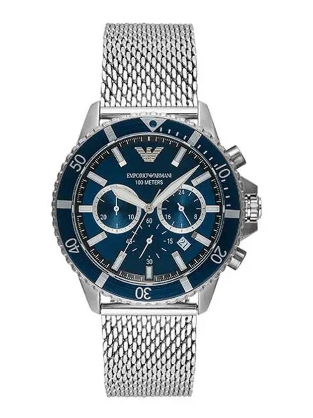 Men's Diver Chronograph Metal Watch Silver - EMPORIO ARMANI - BALAAN 2