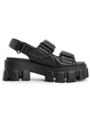 Logo Monolith Sandals Black - PRADA - BALAAN 5